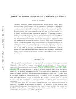 Testing Regression Monotonicity in Econometric Models
