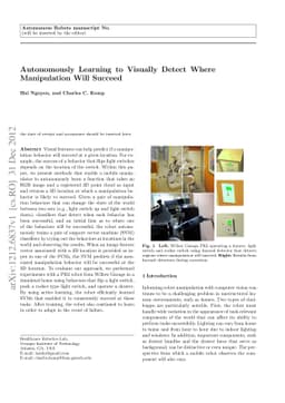 Autonomously Learning to Visually Detect Where Manipulation Will Succeed