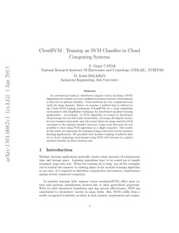 CloudSVM : Training an SVM Classifier in Cloud Computing Systems