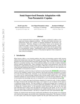 Semi-Supervised Domain Adaptation with Non-Parametric Copulas