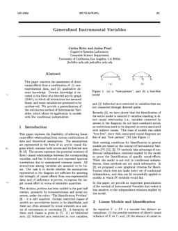 Generalized Instrumental Variables