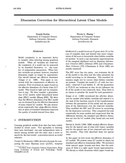 Dimension Correction for Hierarchical Latent Class Models