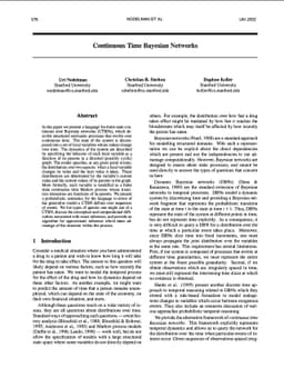 Continuous Time Bayesian Networks