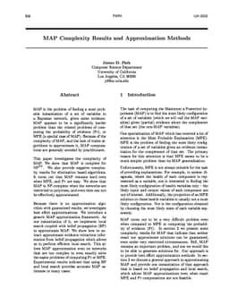 MAP Complexity Results and Approximation Methods