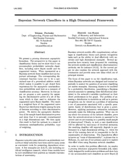 Bayesian Network Classifiers in a High Dimensional Framework