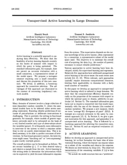 Unsupervised Active Learning in Large Domains