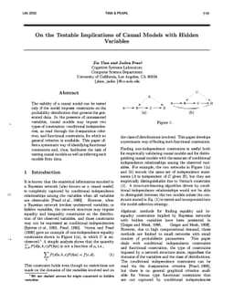 On the Testable Implications of Causal Models with Hidden Variables