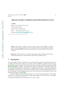 Algebraic Semantics of Similarity-Based Bitten Rough Set Theory
