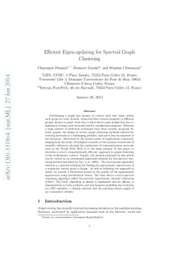 Efficient Eigen-updating for Spectral Graph Clustering