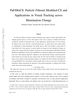 PaFiMoCS: Particle Filtered Modified-CS and Applications in Visual
  Tracking across Illumination Change