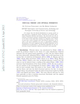 Fiducial theory and optimal inference