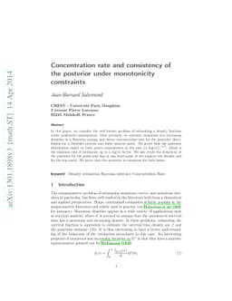Concentration rate and consistency of the posterior under monotonicity
  constraints