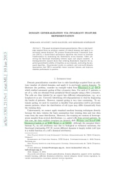 Domain Generalization via Invariant Feature Representation