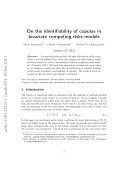 On the identifiability of copulas in bivariate competing risks models