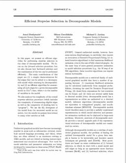 Efficient Stepwise Selection in Decomposable Models