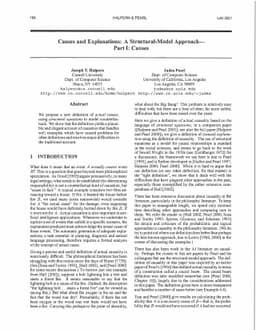 Causes and Explanations: A Structural-Model Approach --- Part 1: Causes