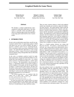 Graphical Models for Game Theory