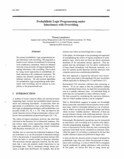 Probabilistic Logic Programming under Inheritance with Overriding