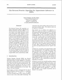 The Factored Frontier Algorithm for Approximate Inference in DBNs