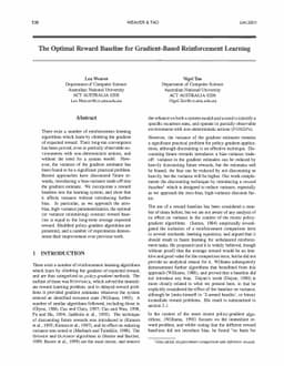 The Optimal Reward Baseline for Gradient-Based Reinforcement Learning