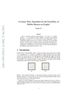 A Linear Time Algorithm for the Feasibility of Pebble Motion on Graphs