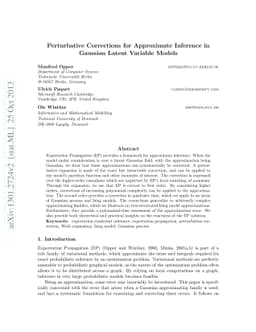 Perturbative Corrections for Approximate Inference in Gaussian Latent
  Variable Models