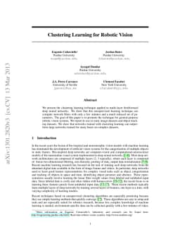 Clustering Learning for Robotic Vision