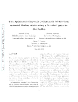 Fast Approximate Bayesian Computation for discretely observed Markov
  models using a factorised posterior distribution