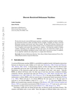 Discrete Restricted Boltzmann Machines