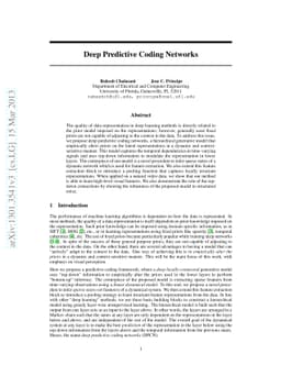 Deep Predictive Coding Networks