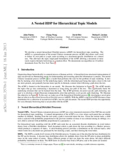 A Nested HDP for Hierarchical Topic Models
