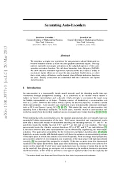 Saturating Auto-Encoders