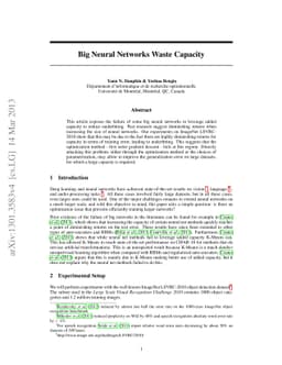 Big Neural Networks Waste Capacity