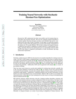 Training Neural Networks with Stochastic Hessian-Free Optimization