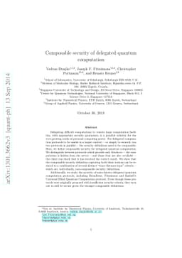 Composable security of delegated quantum computation