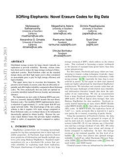 XORing Elephants: Novel Erasure Codes for Big Data