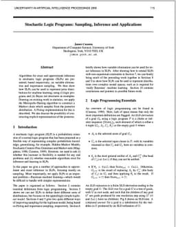 Stochastic Logic Programs: Sampling, Inference and Applications