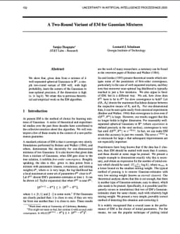 A Two-round Variant of EM for Gaussian Mixtures