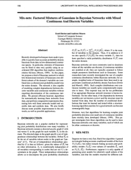 Mix-nets: Factored Mixtures of Gaussians in Bayesian Networks With Mixed
  Continuous And Discrete Variables