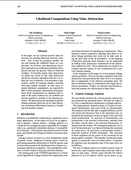 Likelihood Computations Using Value Abstractions