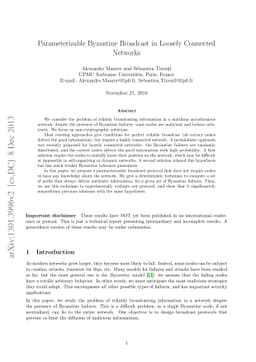 Parameterizable Byzantine Broadcast in Loosely Connected Networks