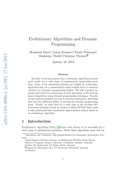 Evolutionary Algorithms and Dynamic Programming