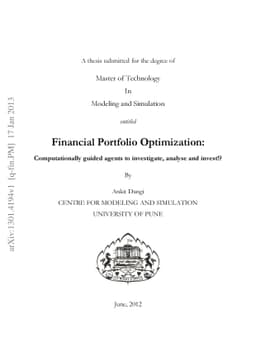 Financial Portfolio Optimization: Computationally guided agents to
  investigate, analyse and invest!?