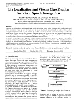 Lip Localization and Viseme Classification for Visual Speech Recognition