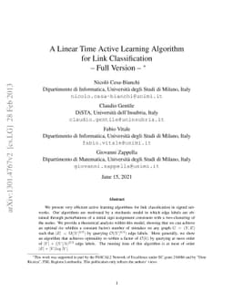 A Linear Time Active Learning Algorithm for Link Classification -- Full
  Version --