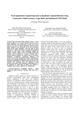 From Quantitative Spatial Operator to Qualitative Spatial Relation Using
  Constructive Solid Geometry, Logic Rules and Optimized 9-IM Model, A Semantic
  Based Approach