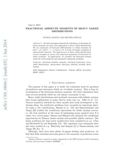 Fractional absolute moments of heavy tailed distributions