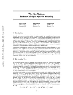 Why Size Matters: Feature Coding as Nystrom Sampling