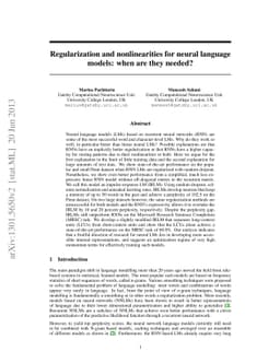 Regularization and nonlinearities for neural language models: when are
  they needed?