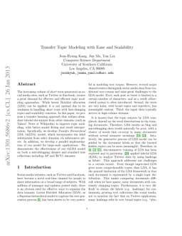 Transfer Topic Modeling with Ease and Scalability